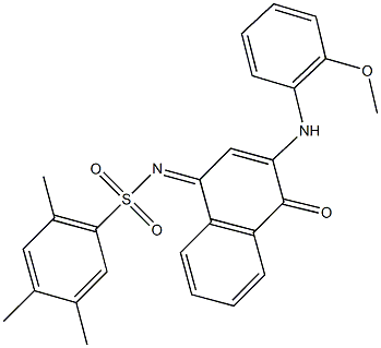 N-(3-(2-methoxyanilino)-4-oxo-1(4H)-naphthalenylidene)-2,4,5-trimethylbenzenesulfonamide Struktur