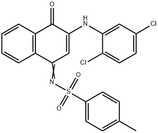 N-(3-(2,5-dichloroanilino)-4-oxo-1(4H)-naphthalenylidene)-4-methylbenzenesulfonamide Struktur