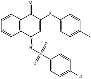 4-chloro-N-(3-[(4-methylphenyl)sulfanyl]-4-oxo-1(4H)-naphthalenylidene)benzenesulfonamide Struktur