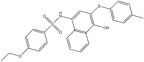 4-ethoxy-N-{4-hydroxy-3-[(4-methylphenyl)sulfanyl]-1-naphthyl}benzenesulfonamide Struktur