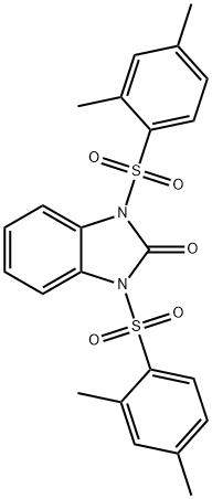 1,3-bis[(2,4-dimethylphenyl)sulfonyl]-1,3-dihydro-2H-benzimidazol-2-one Struktur