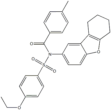 4-ethoxy-N-(4-methylbenzoyl)-N-(6,7,8,9-tetrahydrodibenzo[b,d]furan-2-yl)benzenesulfonamide Struktur