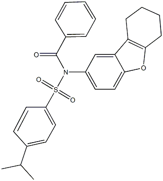 N-benzoyl-4-isopropyl-N-(6,7,8,9-tetrahydrodibenzo[b,d]furan-2-yl)benzenesulfonamide Struktur