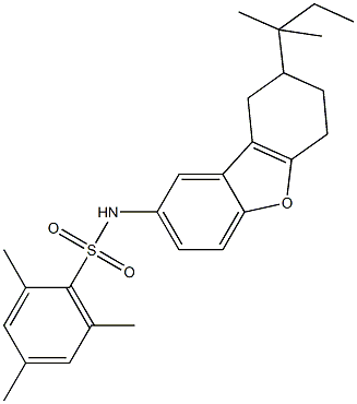 2,4,6-trimethyl-N-(8-tert-pentyl-6,7,8,9-tetrahydrodibenzo[b,d]furan-2-yl)benzenesulfonamide Struktur