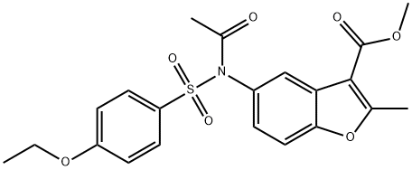 methyl 5-{acetyl[(4-ethoxyphenyl)sulfonyl]amino}-2-methyl-1-benzofuran-3-carboxylate Struktur