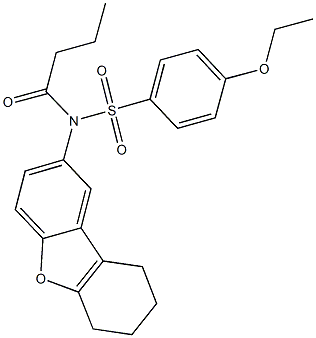 N-butyryl-4-ethoxy-N-(6,7,8,9-tetrahydrodibenzo[b,d]furan-2-yl)benzenesulfonamide Struktur