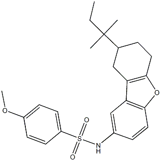 4-methoxy-N-(8-tert-pentyl-6,7,8,9-tetrahydrodibenzo[b,d]furan-2-yl)benzenesulfonamide Struktur