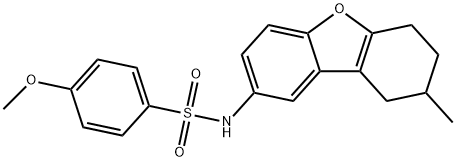 4-methoxy-N-(8-methyl-6,7,8,9-tetrahydrodibenzo[b,d]furan-2-yl)benzenesulfonamide Struktur