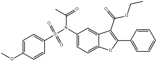 ethyl 5-{acetyl[(4-methoxyphenyl)sulfonyl]amino}-2-phenyl-1-benzofuran-3-carboxylate Struktur