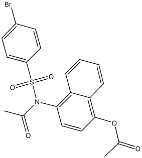 4-{acetyl[(4-bromophenyl)sulfonyl]amino}-1-naphthyl acetate Struktur