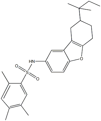 2,4,5-trimethyl-N-(8-tert-pentyl-6,7,8,9-tetrahydrodibenzo[b,d]furan-2-yl)benzenesulfonamide Struktur