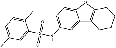 2,5-dimethyl-N-(6,7,8,9-tetrahydrodibenzo[b,d]furan-2-yl)benzenesulfonamide Struktur