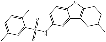 2,5-dimethyl-N-(8-methyl-6,7,8,9-tetrahydrodibenzo[b,d]furan-2-yl)benzenesulfonamide Struktur