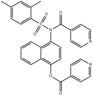 4-[[(2,4-dimethylphenyl)sulfonyl](isonicotinoyl)amino]-1-naphthyl isonicotinate Struktur