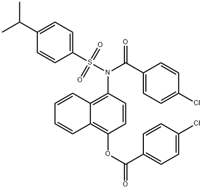 4-{(4-chlorobenzoyl)[(4-isopropylphenyl)sulfonyl]amino}-1-naphthyl 4-chlorobenzoate Struktur