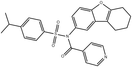 N-isonicotinoyl-4-isopropyl-N-(6,7,8,9-tetrahydrodibenzo[b,d]furan-2-yl)benzenesulfonamide Struktur