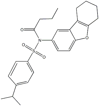 N-butyryl-4-isopropyl-N-(6,7,8,9-tetrahydrodibenzo[b,d]furan-2-yl)benzenesulfonamide Struktur