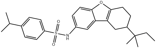 4-isopropyl-N-(8-tert-pentyl-6,7,8,9-tetrahydrodibenzo[b,d]furan-2-yl)benzenesulfonamide Struktur