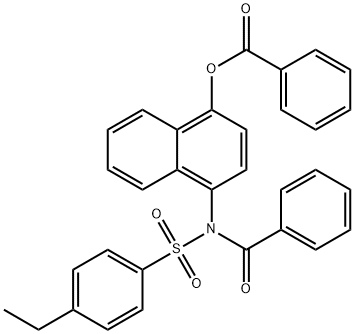 4-{benzoyl[(4-ethylphenyl)sulfonyl]amino}-1-naphthyl benzoate Struktur