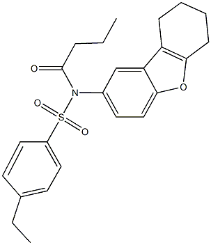 N-butyryl-4-ethyl-N-(6,7,8,9-tetrahydrodibenzo[b,d]furan-2-yl)benzenesulfonamide Struktur