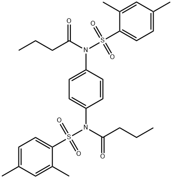 N-butyryl-N-(4-{butyryl[(2,4-dimethylphenyl)sulfonyl]amino}phenyl)-2,4-dimethylbenzenesulfonamide Struktur