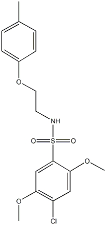 4-chloro-2,5-dimethoxy-N-[2-(4-methylphenoxy)ethyl]benzenesulfonamide Struktur