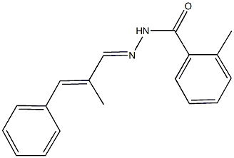 2-methyl-N'-(2-methyl-3-phenyl-2-propenylidene)benzohydrazide Struktur