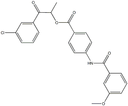 2-(3-chlorophenyl)-1-methyl-2-oxoethyl 4-[(3-methoxybenzoyl)amino]benzoate Struktur