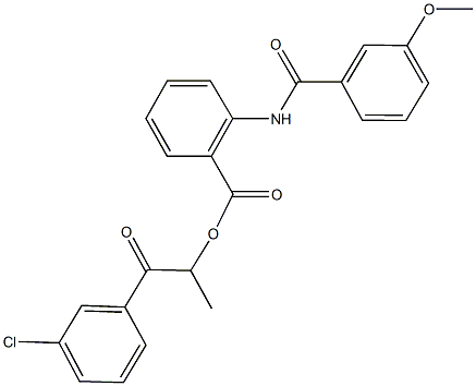 2-(3-chlorophenyl)-1-methyl-2-oxoethyl 2-[(3-methoxybenzoyl)amino]benzoate Struktur