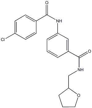 3-[(4-chlorobenzoyl)amino]-N-(tetrahydro-2-furanylmethyl)benzamide Struktur