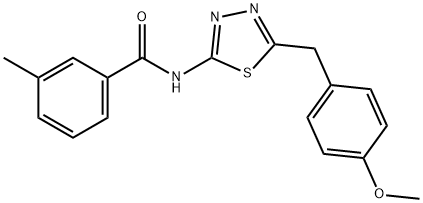 N-[5-(4-methoxybenzyl)-1,3,4-thiadiazol-2-yl]-3-methylbenzamide Struktur