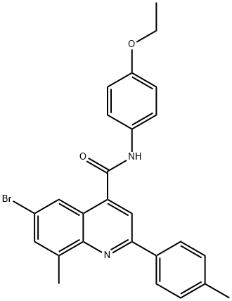 6-bromo-N-(4-ethoxyphenyl)-8-methyl-2-(4-methylphenyl)-4-quinolinecarboxamide Struktur