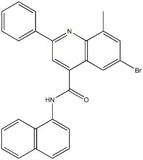 6-bromo-8-methyl-N-(1-naphthyl)-2-phenyl-4-quinolinecarboxamide Struktur