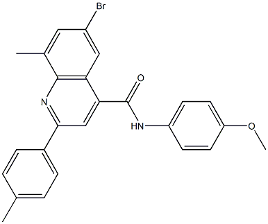 6-bromo-N-(4-methoxyphenyl)-8-methyl-2-(4-methylphenyl)-4-quinolinecarboxamide Struktur