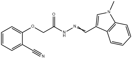 2-(2-cyanophenoxy)-N'-[(1-methyl-1H-indol-3-yl)methylene]acetohydrazide Struktur