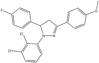 1-(2,3-dichlorophenyl)-5-(4-fluorophenyl)-3-(4-methoxyphenyl)-4,5-dihydro-1H-pyrazole Struktur