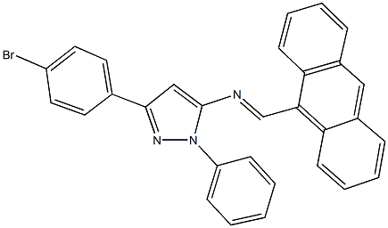 N-(9-anthrylmethylene)-N-[3-(4-bromophenyl)-1-phenyl-1H-pyrazol-5-yl]amine Struktur