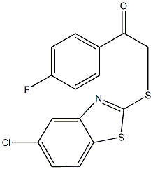 2-[(5-chloro-1,3-benzothiazol-2-yl)sulfanyl]-1-(4-fluorophenyl)ethanone Struktur