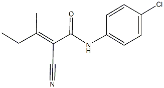 N-(4-chlorophenyl)-2-cyano-3-methyl-2-pentenamide Struktur