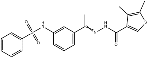 N-(3-{N-[(4,5-dimethyl-3-thienyl)carbonyl]ethanehydrazonoyl}phenyl)benzenesulfonamide Struktur