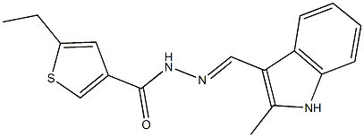 5-ethyl-N'-[(2-methyl-1H-indol-3-yl)methylene]-3-thiophenecarbohydrazide Struktur