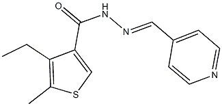 4-ethyl-5-methyl-N'-(4-pyridinylmethylene)-3-thiophenecarbohydrazide Struktur