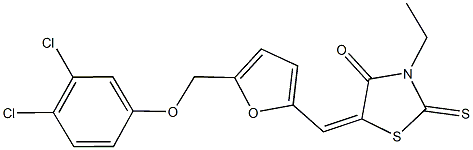 5-({5-[(3,4-dichlorophenoxy)methyl]-2-furyl}methylene)-3-ethyl-2-thioxo-1,3-thiazolidin-4-one Struktur