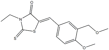 3-ethyl-5-[4-methoxy-3-(methoxymethyl)benzylidene]-2-thioxo-1,3-thiazolidin-4-one Struktur