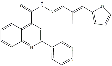 N'-[3-(2-furyl)-2-methyl-2-propenylidene]-2-(4-pyridinyl)-4-quinolinecarbohydrazide Struktur