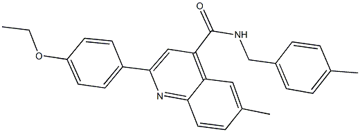 2-(4-ethoxyphenyl)-6-methyl-N-(4-methylbenzyl)-4-quinolinecarboxamide Struktur