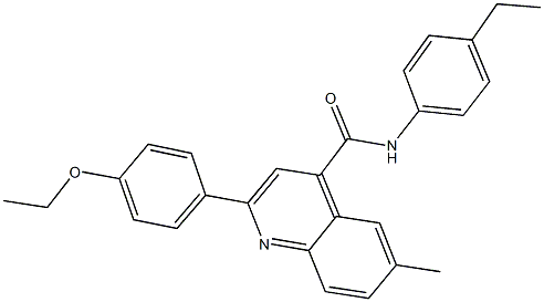 2-(4-ethoxyphenyl)-N-(4-ethylphenyl)-6-methyl-4-quinolinecarboxamide Struktur