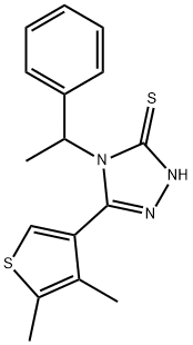 5-(4,5-dimethyl-3-thienyl)-4-(1-phenylethyl)-4H-1,2,4-triazole-3-thiol Struktur