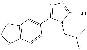 5-(1,3-benzodioxol-5-yl)-4-isobutyl-4H-1,2,4-triazol-3-yl hydrosulfide Struktur