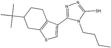 4-butyl-5-(6-tert-butyl-4,5,6,7-tetrahydro-1-benzothien-3-yl)-4H-1,2,4-triazole-3-thiol Struktur